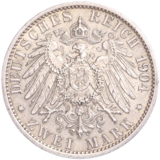 Монета 2 марки 1904 года A Германия (Мекленбург-Шверин) «Свадьба Герцога Фридриха Франца IV» (реверс)