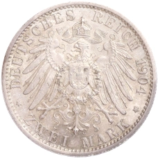 Монета 2 марки 1904 года A Германия (Мекленбург-Шверин) «Свадьба Герцога Фридриха Франца IV» (реверс)