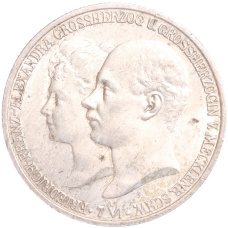 Монета 2 марки 1904 года A Германия (Мекленбург-Шверин) «Свадьба Герцога Фридриха Франца IV» (аверс)