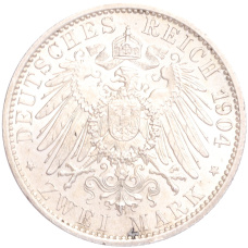 Монета 2 марки 1904 года A Германия (Мекленбург-Шверин) «Свадьба Герцога Фридриха Франца IV» (реверс)