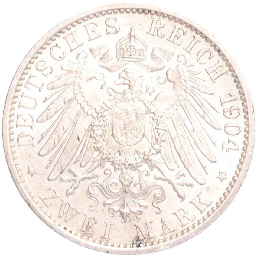 Монета 2 марки 1904 года A Германия (Мекленбург-Шверин) «Свадьба Герцога Фридриха Франца IV» (вид 2)