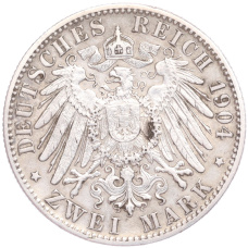 Монета 2 марки 1904 года F Германия (Вюртемберг) (реверс)
