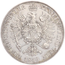 Монета 1 союзный талер 1859 года Пруссия (реверс)