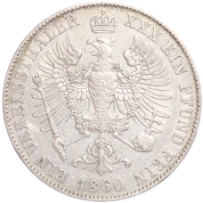 Монета 1 союзный талер 1860 года Пруссия (реверс)