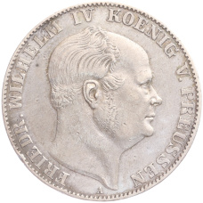 Монета 1 союзный талер 1860 года Пруссия (аверс)