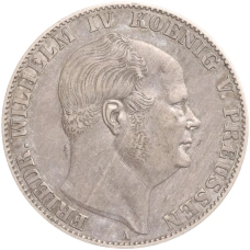 Монета 1 союзный талер 1860 года Пруссия (аверс)