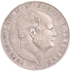 Монета 1 союзный талер 1861 года A Пруссия (аверс)