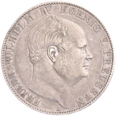 Монета 1 союзный талер 1861 года A Пруссия (аверс)