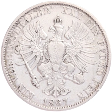 Монета 1 талер 1867 года А Пруссия (реверс)
