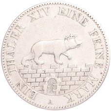 Монета 1 талер 1855 года A Ангальт (аверс)