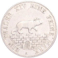 Монета 1 талер 1855 года A Ангальт (аверс)