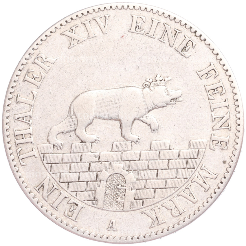 Монета 1 талер 1855 года A Ангальт