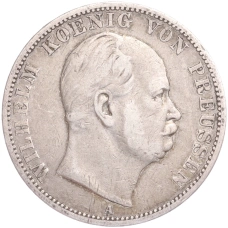 Монета 1 союзный талер 1867 года A Пруссия (аверс)