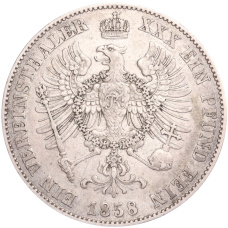 Монета 1 союзный талер 1858 года Пруссия (реверс)