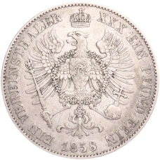 Монета 1 союзный талер 1858 года Пруссия (реверс)