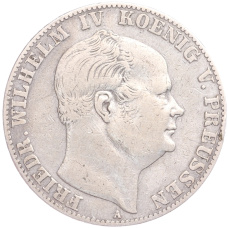 Монета 1 талер 1857 года A Пруссия («Горный талер») (аверс)