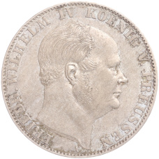 Монета 1 союзный талер 1860 года A Пруссия (аверс)