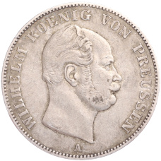 Монета 1 талер 1861 года A Пруссия («Горный талер») (аверс)