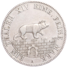 Монета 1 талер 1846 года A Ангальт-Бернбург (аверс)