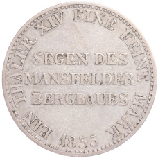 Монета 1 талер 1835 года Германские государства — Пруссия («Горный талер») (реверс)