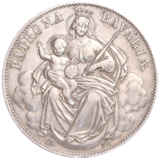 Монета 1 талер 1870 года Бавария (аверс)