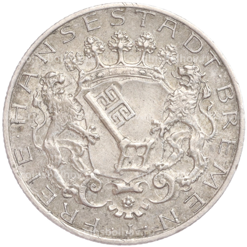 Монета 2 марки 1904 года J Германия (Бремен)