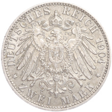 Монета 2 марки 1904 года J Германия (Бремен) (реверс)