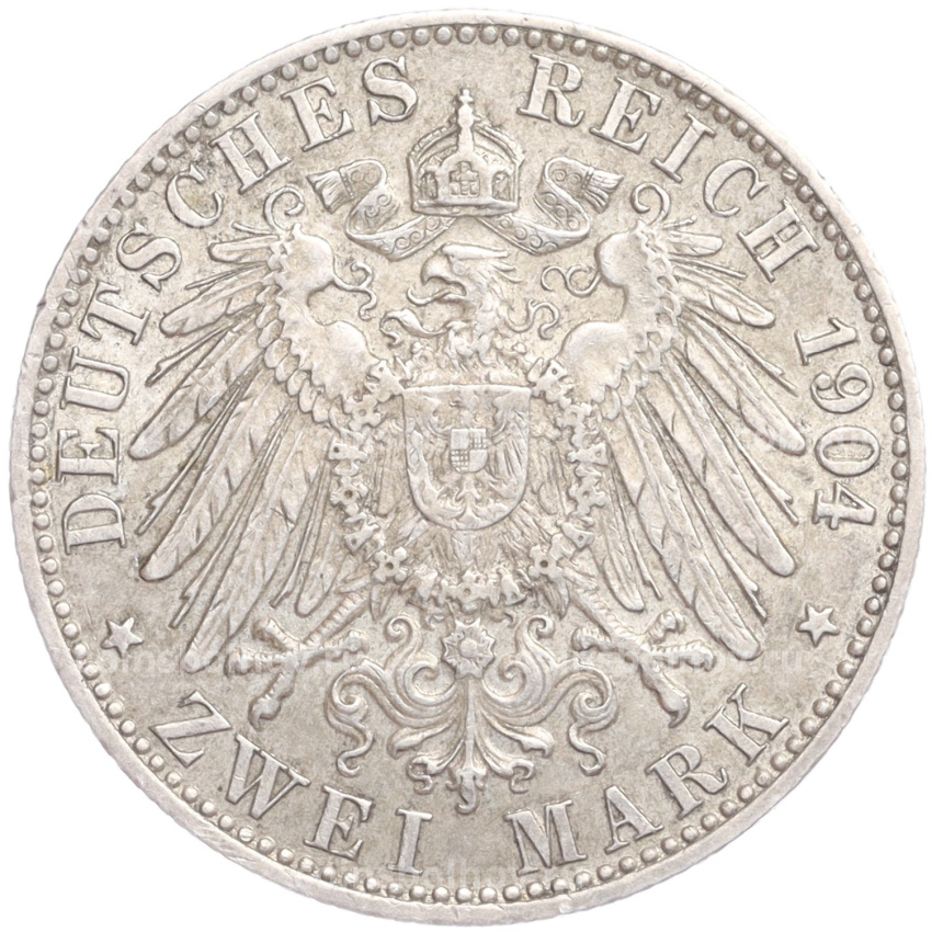 Монета 2 марки 1904 года J Германия (Бремен) (вид 2)