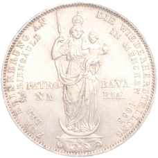 Монета 1 талер 1855 года Бавария «Реставрация Колонны Мадонны в Мюнхене» (аверс)