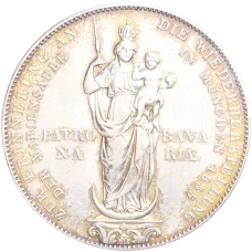 Монета 1 талер 1855 года Бавария «Реставрация Колонны Мадонны в Мюнхене» (аверс)