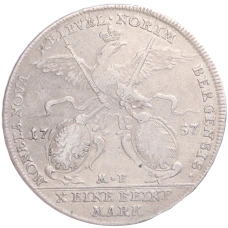 Монета 1 талер 1757 года город Нюрнберг (реверс)