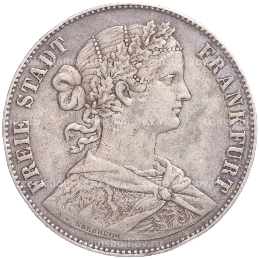 Монета 1 союзный талер 1860 года Франкфурт