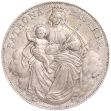 Монета 1 талер 1866 года Бавария (аверс)