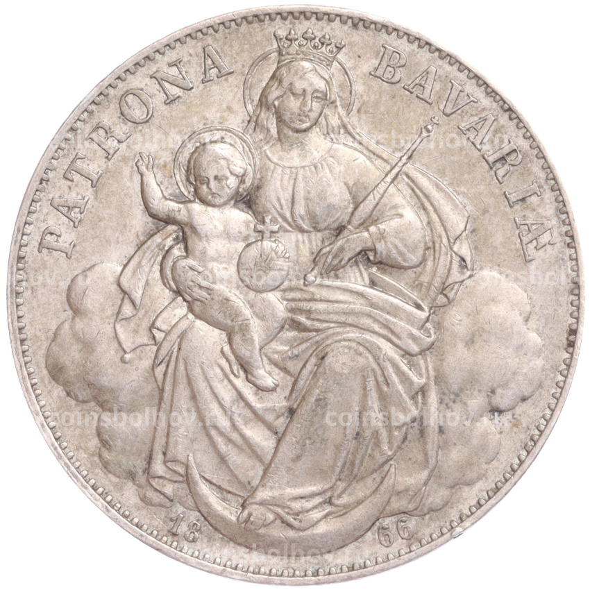 Монета 1 талер 1866 года Бавария