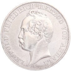 Монета 1 союзный талер 1869 года A Ангальт-Дессау (аверс)