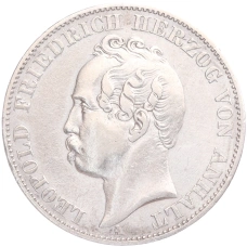 Монета 1 союзный талер 1869 года A Ангальт-Дессау (аверс)