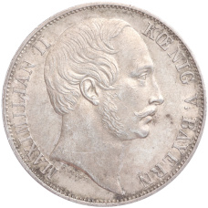 Монета 1 союзный талер 1862 года Бавария (аверс)