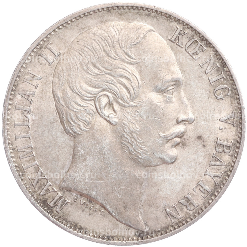 Монета 1 союзный талер 1862 года Бавария