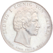 Монета 1 талер 1835 года Бавария «Строительство первой железной дороги» (реверс)