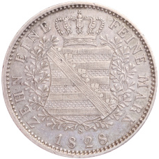 Монета 1 талер 1828 года Саксония (реверс)