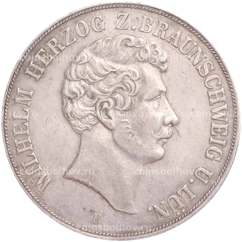 Монета 2 талера 1854 года  В Брауншвейг