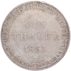 Монета 1 талер 1835 года Гессен-Кассель (аверс)