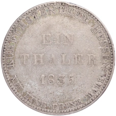 Монета 1 талер 1835 года Гессен-Кассель (аверс)