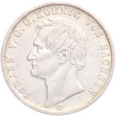 Монета 1 талер 1871 года B Саксония (аверс)