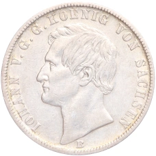 Монета 1 талер 1871 года B Саксония (аверс)