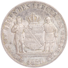 Монета 1 талер 1871 года B Саксония (реверс)
