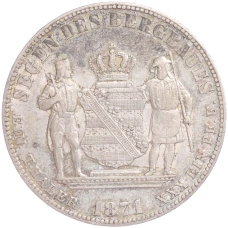 Монета 1 талер 1871 года B Саксония (реверс)