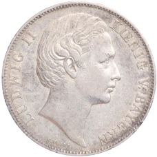 Монета 1 союзный талер 1866 года Бавария (аверс)