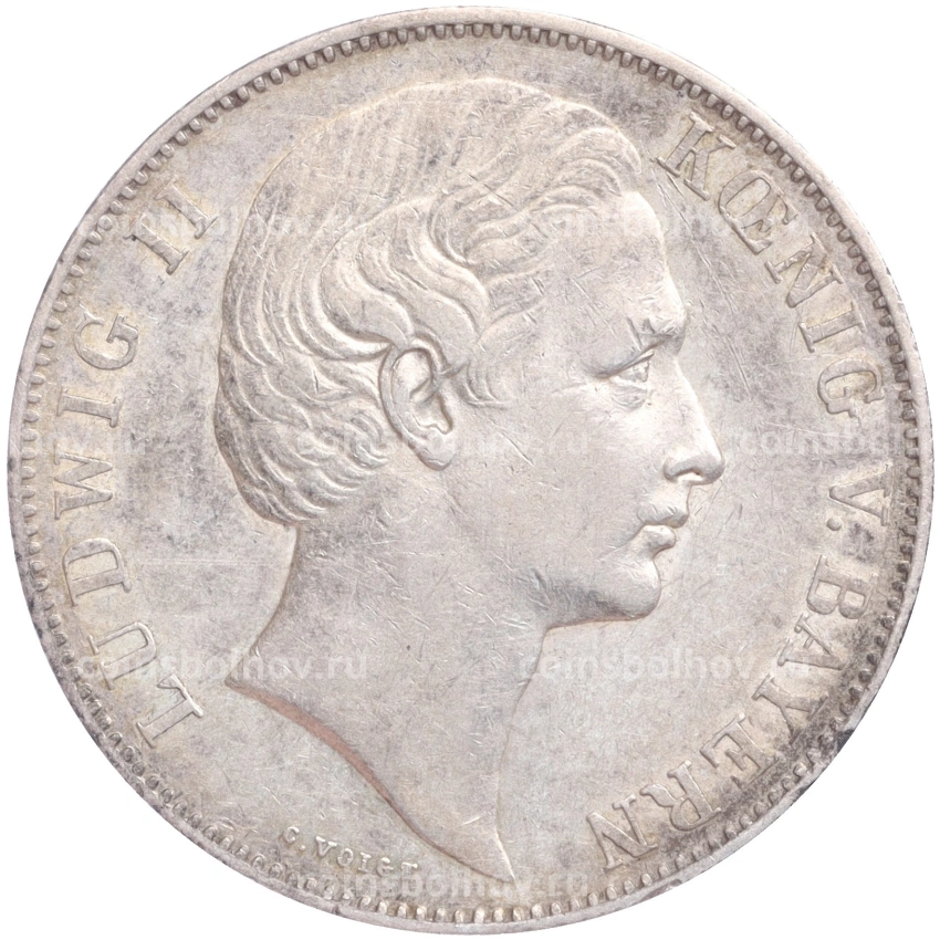 Монета 1 союзный талер 1866 года Бавария