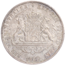 Монета 1 союзный талер 1866 года Бавария (реверс)